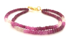 49.67 Ctw Natural Multi Ruby Bead Bracelet 6.50 Inches