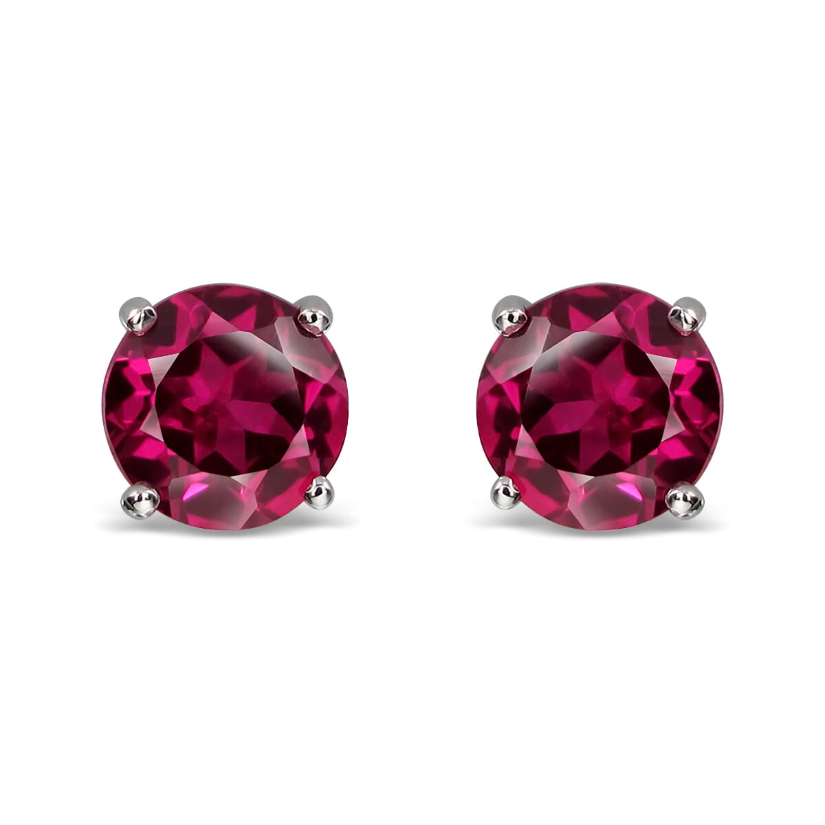 14K Gold Created Ruby Earrings