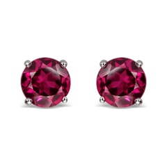 14K Gold Created Ruby Earrings