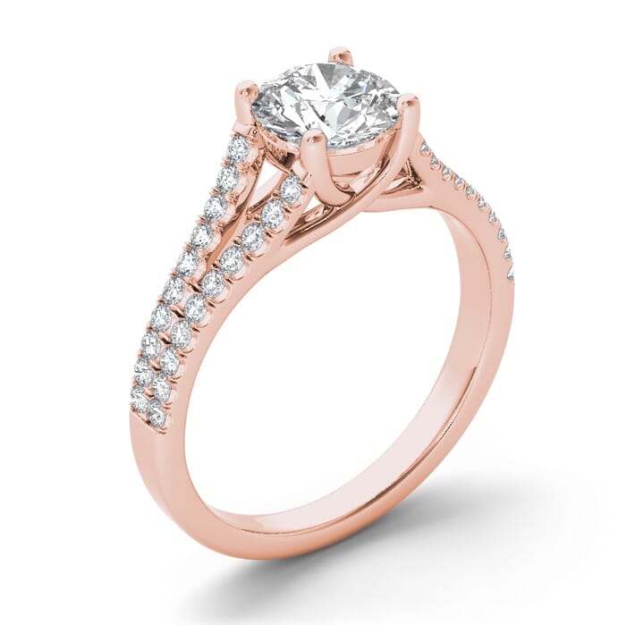 18KT Gold and 0.30 carat Side Diamond Engagement Ring with Certificate