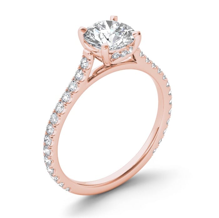 18KT Gold and 0.30 carat Side Diamond Engagement Ring with Certificate