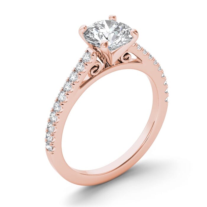 18KT Gold and 0.30 carat Side Diamond Engagement Ring with Certificate