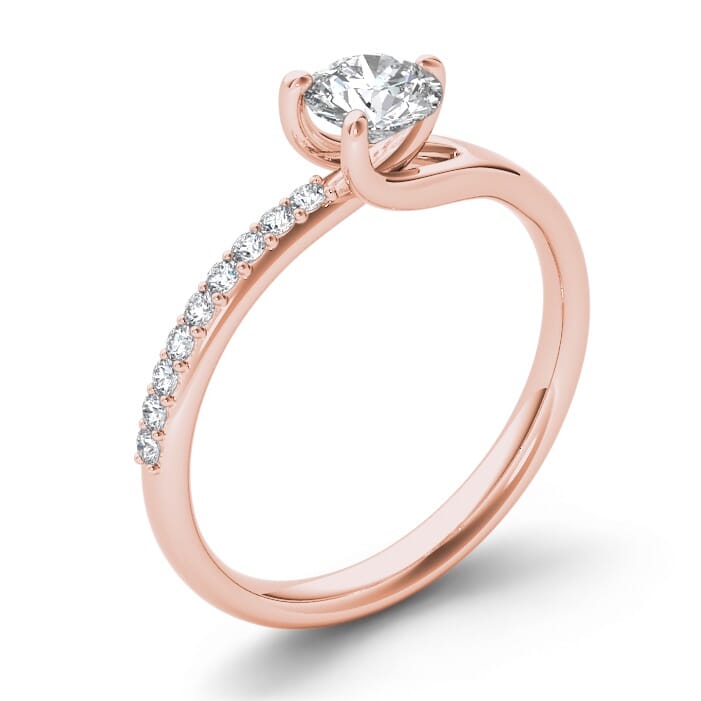 18KT Gold and 0.30 carat Side Diamond Engagement Ring with Certificate