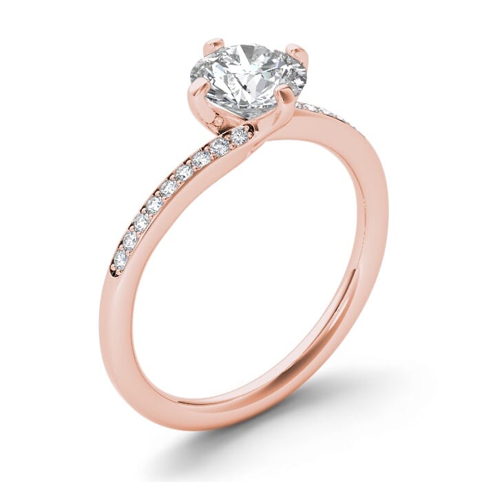 18KT Gold and 0.50 carat Side Diamond Engagement Ring with Certificate