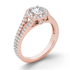 18KT Gold and 1.00 carat Halo Engagement Diamond Ring with Certificate