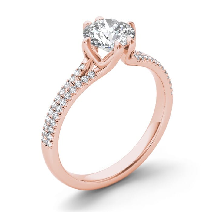 18KT Gold and 0.30 carat Side Diamond Engagement Ring with Certificate