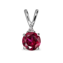 14K Gold Created Ruby Pendant