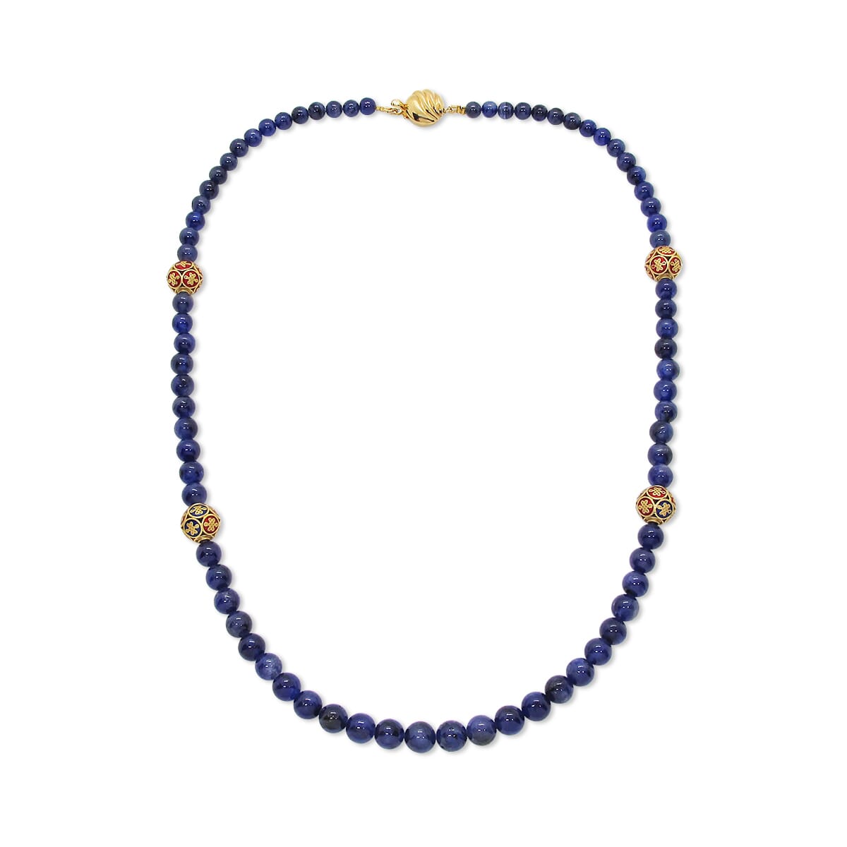 226.46 Ctw Natural Ceylon Sapphire Necklace 20 inches with 925 Sterling Silver Clasp