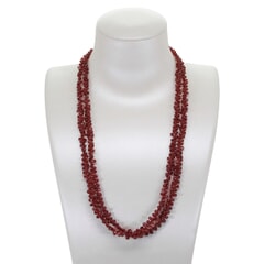 145 Ctw Natural Myanmar Ruby Necklace 18 inches with 925 Sterling Silver - Gold Plated Clasp