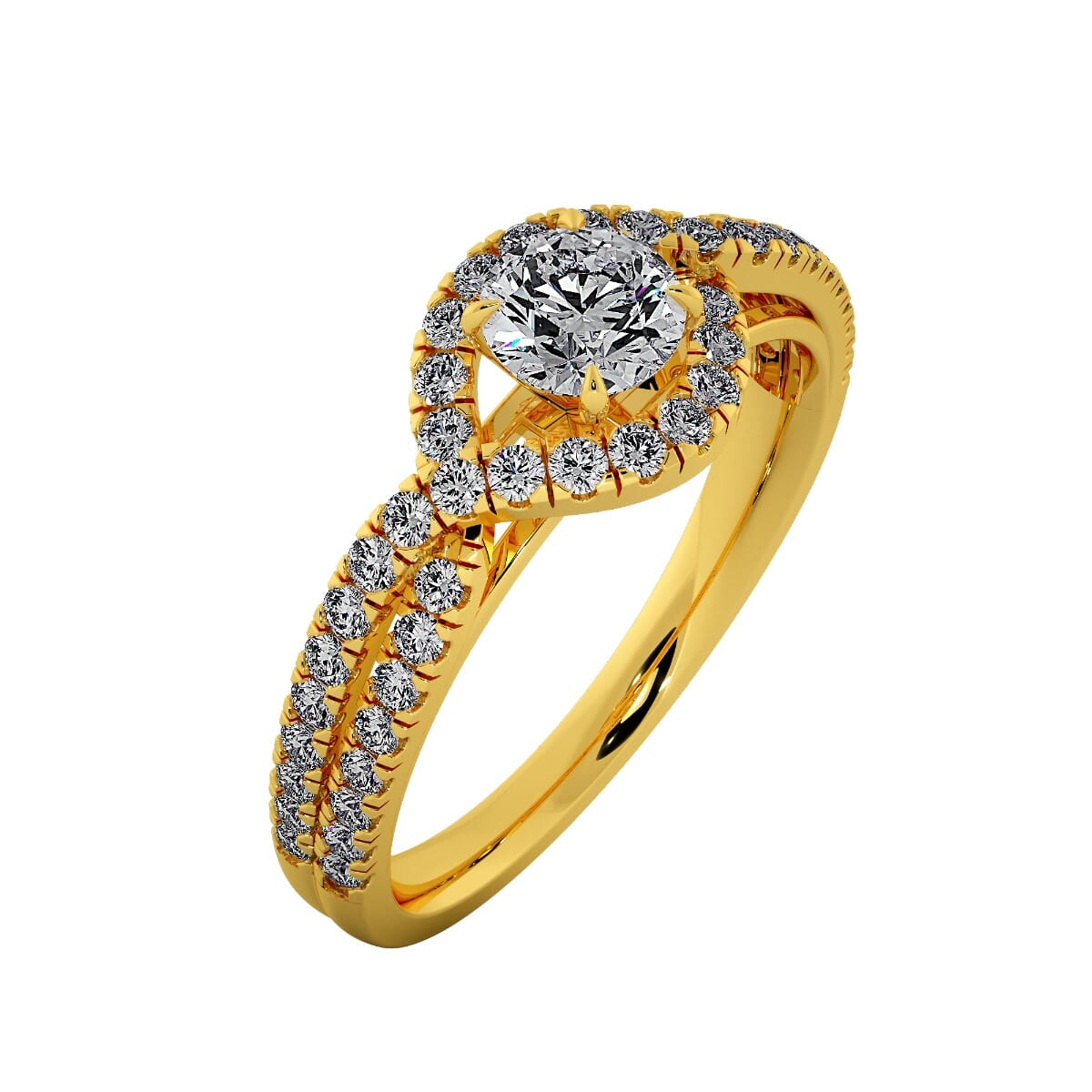 18KT Gold Ring with 0.40 Carat D Color VVS1 Center Diamond with Certificate and Side Stone 0.20 Carat