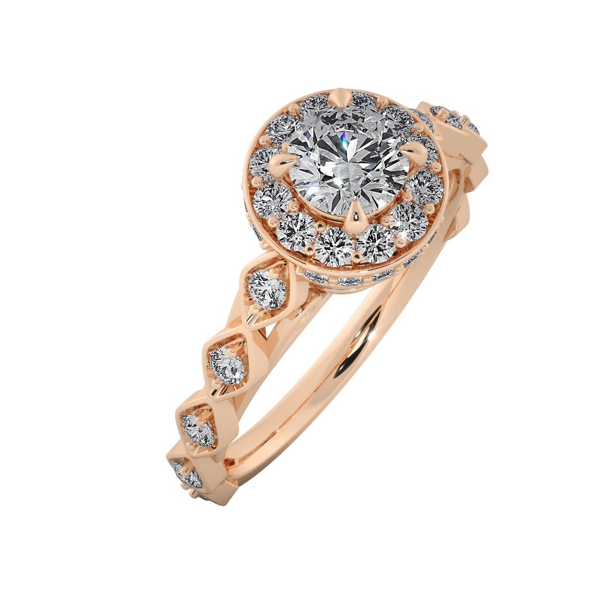 18KT Gold Ring with 0.40 Carat D Color VVS1 Center Diamond with Certificate  and Side Stone 1.23 Carat