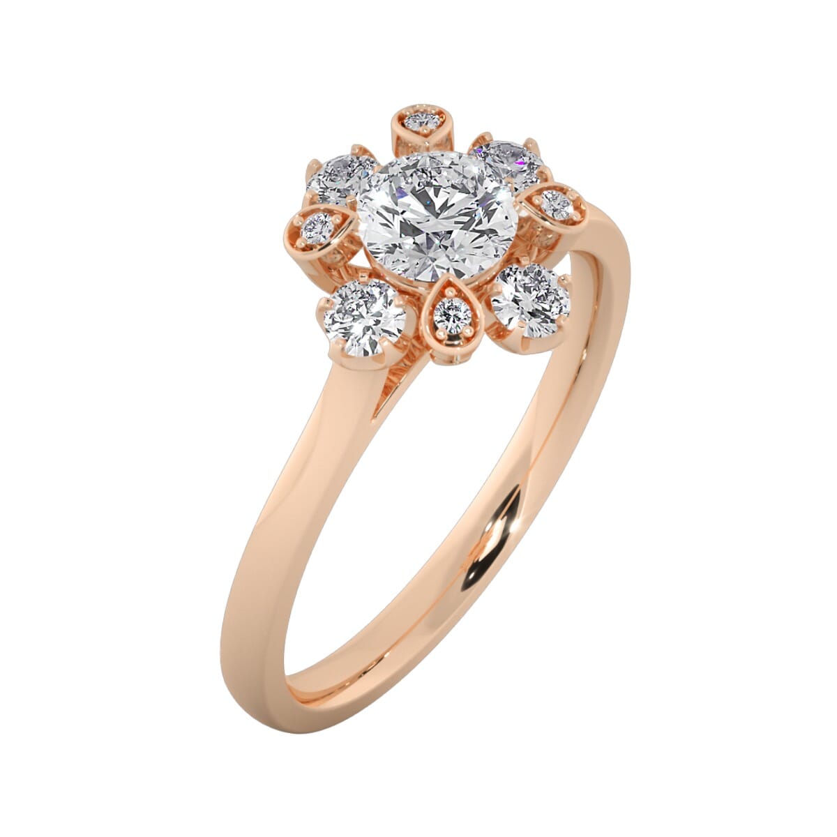 18KT Gold Ring with 0.40 Carat D Color VVS1 Center Diamond with Certificate  and Side Stone 0.22 Carat