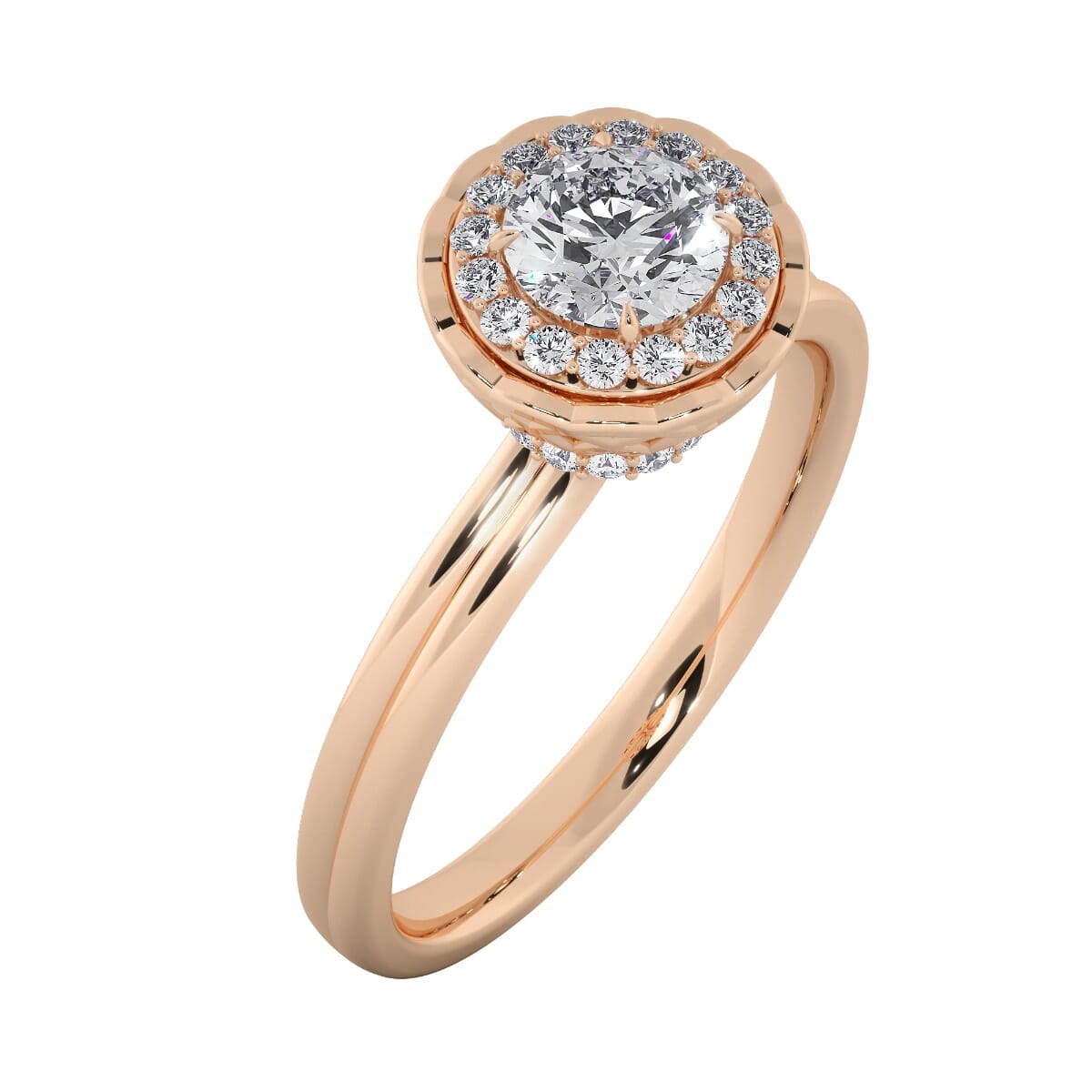 18KT Gold Ring with 0.40 Carat D Color VVS1 Center Diamond with Certificate  and Side Stone 0.22 Carat