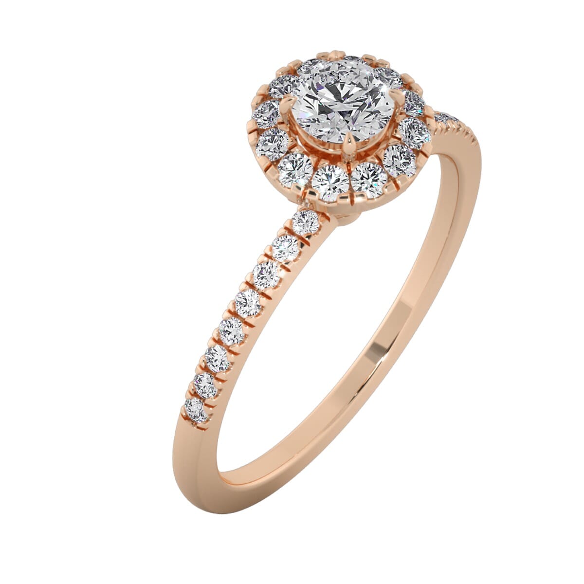 18KT Gold Ring with 0.25 Carat D Color VVS1 Center Diamond and Side Stone 0.26 Carat