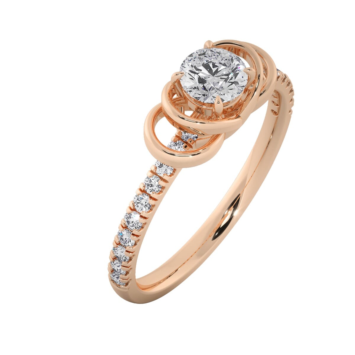 18KT Gold Ring with 0.33 Carat D Color VVS1 Center Diamond with Certificate  and Side Stone 0.20 Carat