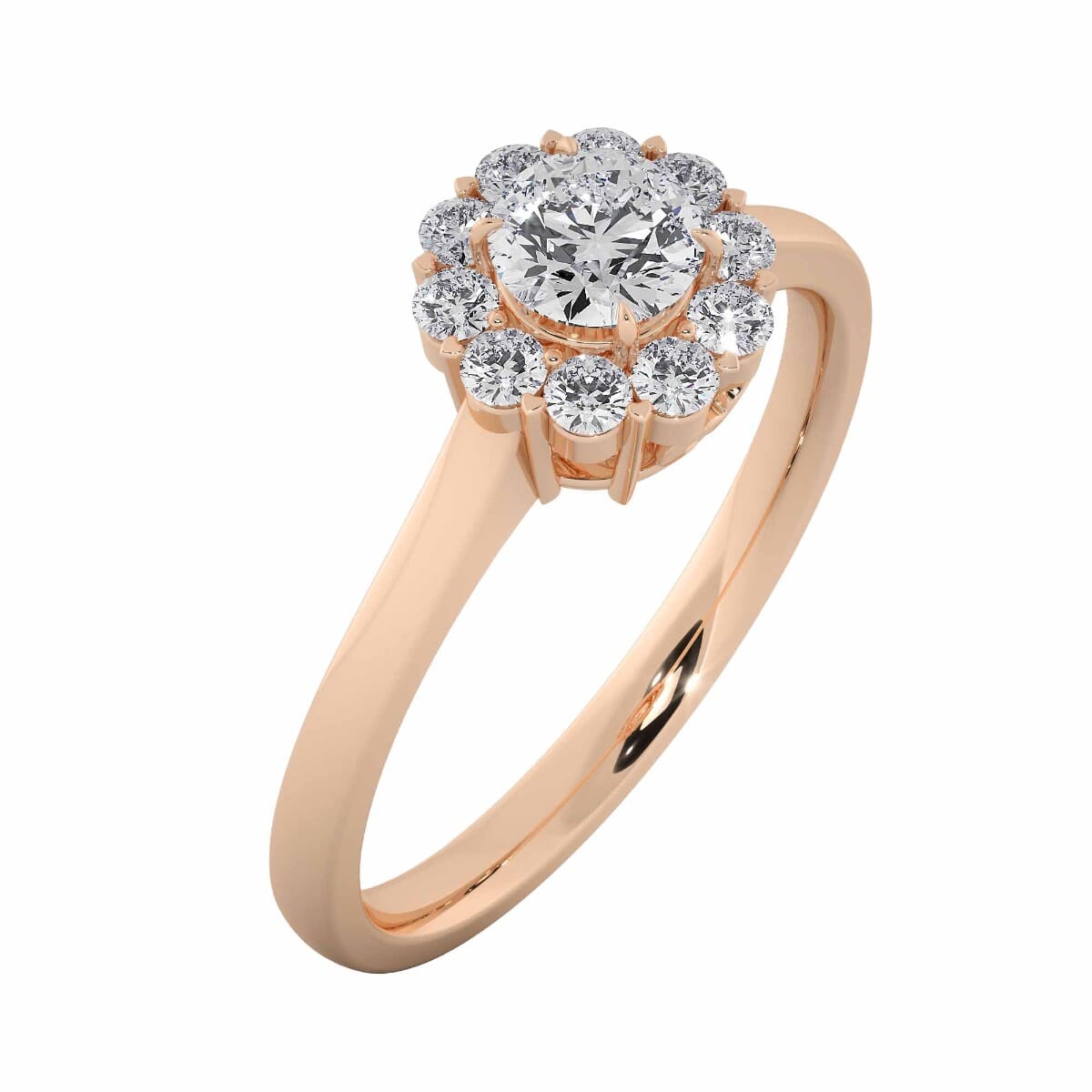 18KT Gold Ring with 0.30 Carat D Color VVS1 Center Diamond with Certificate  and Side Stone 0.20 Carat
