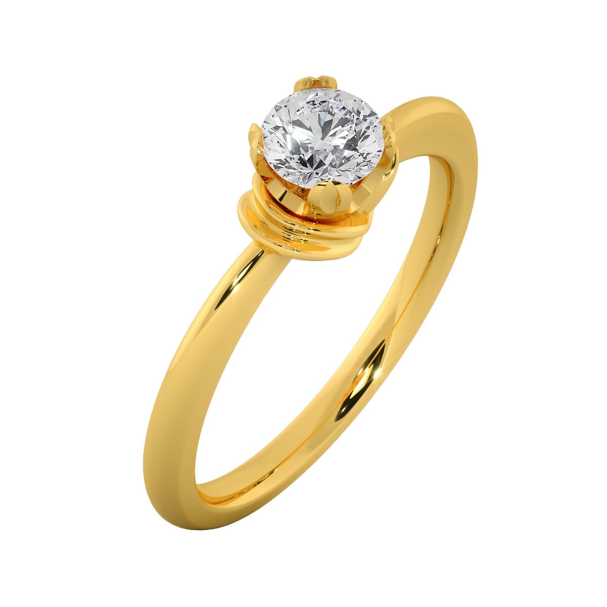 18KT Gold Ring with 0.50 Carat D Color VVS1 Center Diamond with Certificate 