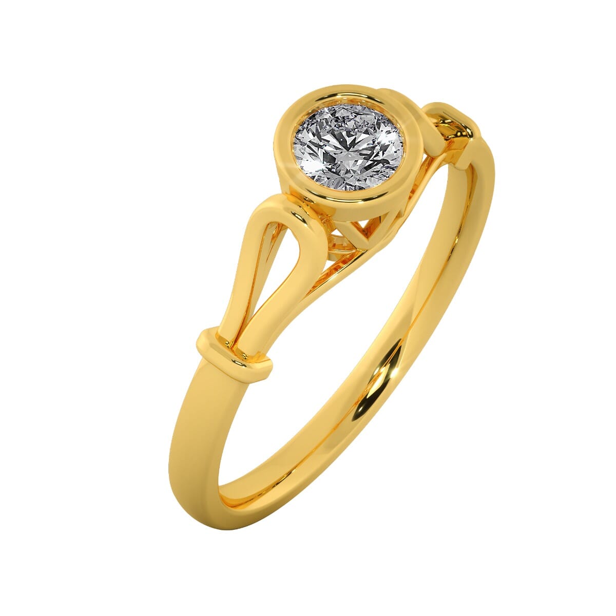 18KT Gold Ring with 0.30 Carat D Color VVS1 Center Diamond with Certificate 