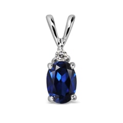 14K Gold Sapphire Pendant