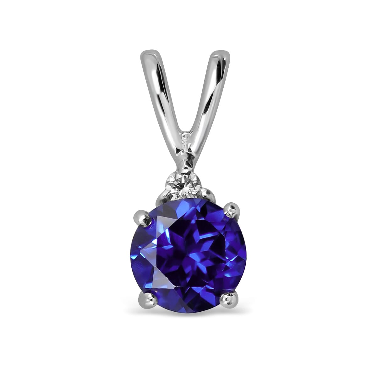 14K Gold Created Sapphire Pendant