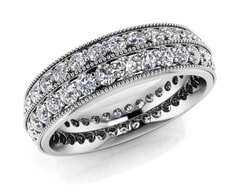 18KT Gold Double Rows Diamond Eternity Ring