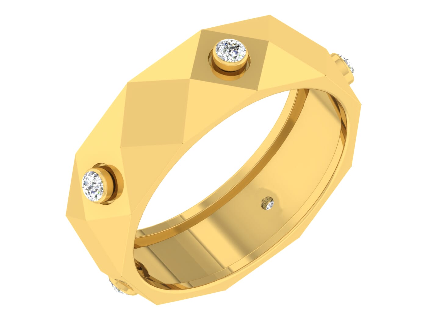 18KT Gold and 0.07 Carat F Color VS Clarity Diamond Ring