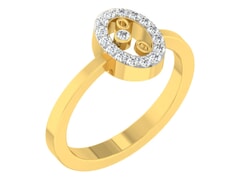 18KT Gold and 0.16 Carat F Color VS Clarity Diamond Ring