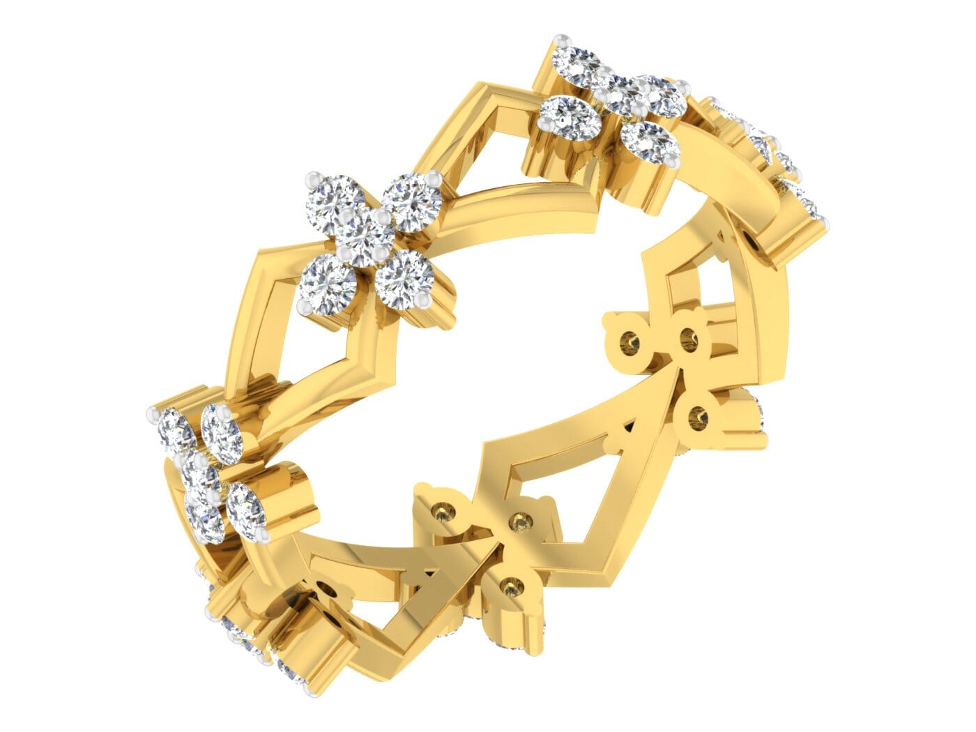 18KT Gold and 0.46 Carat F Color VS Clarity Diamond Ring