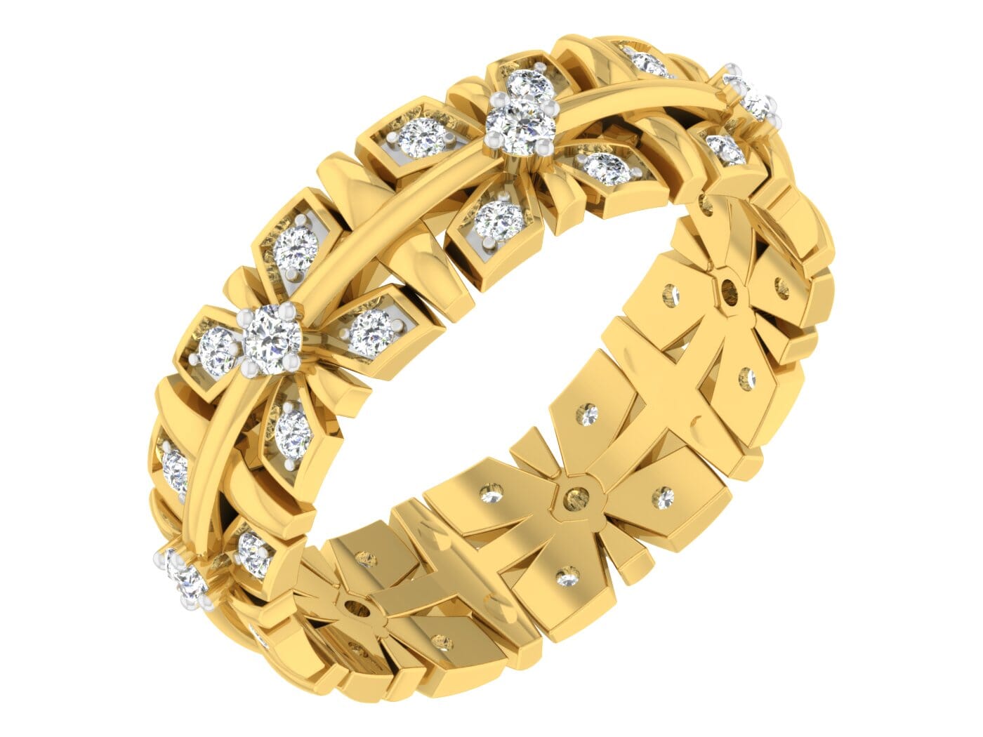 18KT Gold and 0.38 Carat F Color VS Clarity Diamond Ring