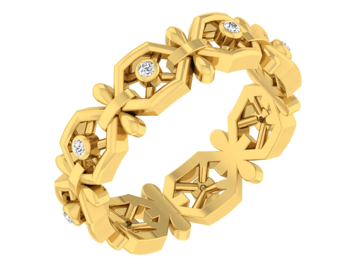 18KT Gold and 0.05 Carat F Color VS Clarity Diamond Ring