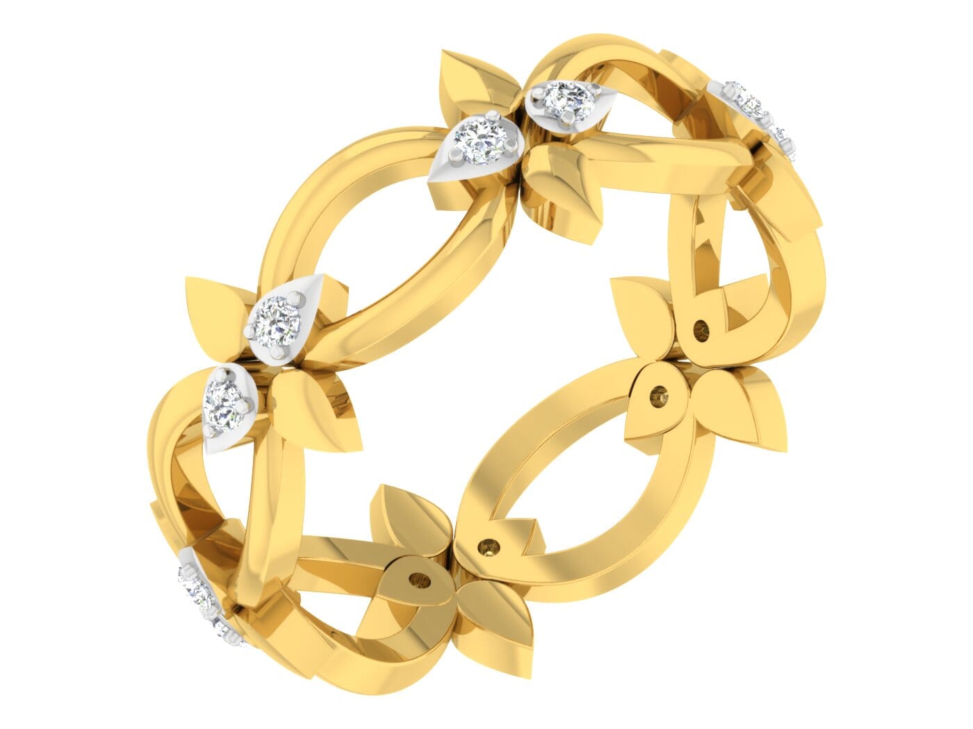 18KT Gold and 0.12 Carat F Color VS Clarity Diamond Ring