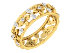 18KT Gold and 0.21 Carat F Color VS Clarity Diamond Ring
