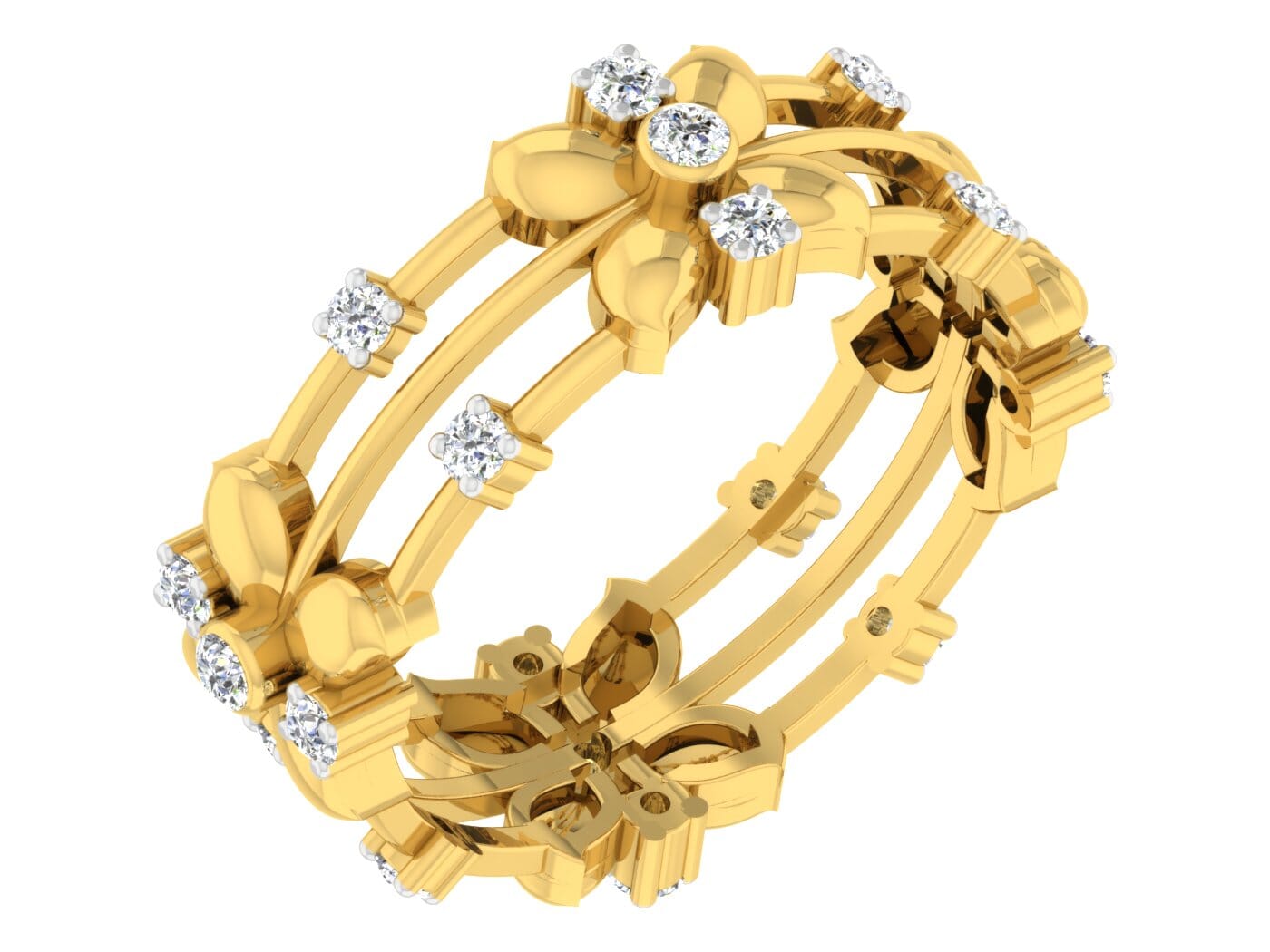 18KT Gold and 0.28 Carat F Color VS Clarity Diamond Ring