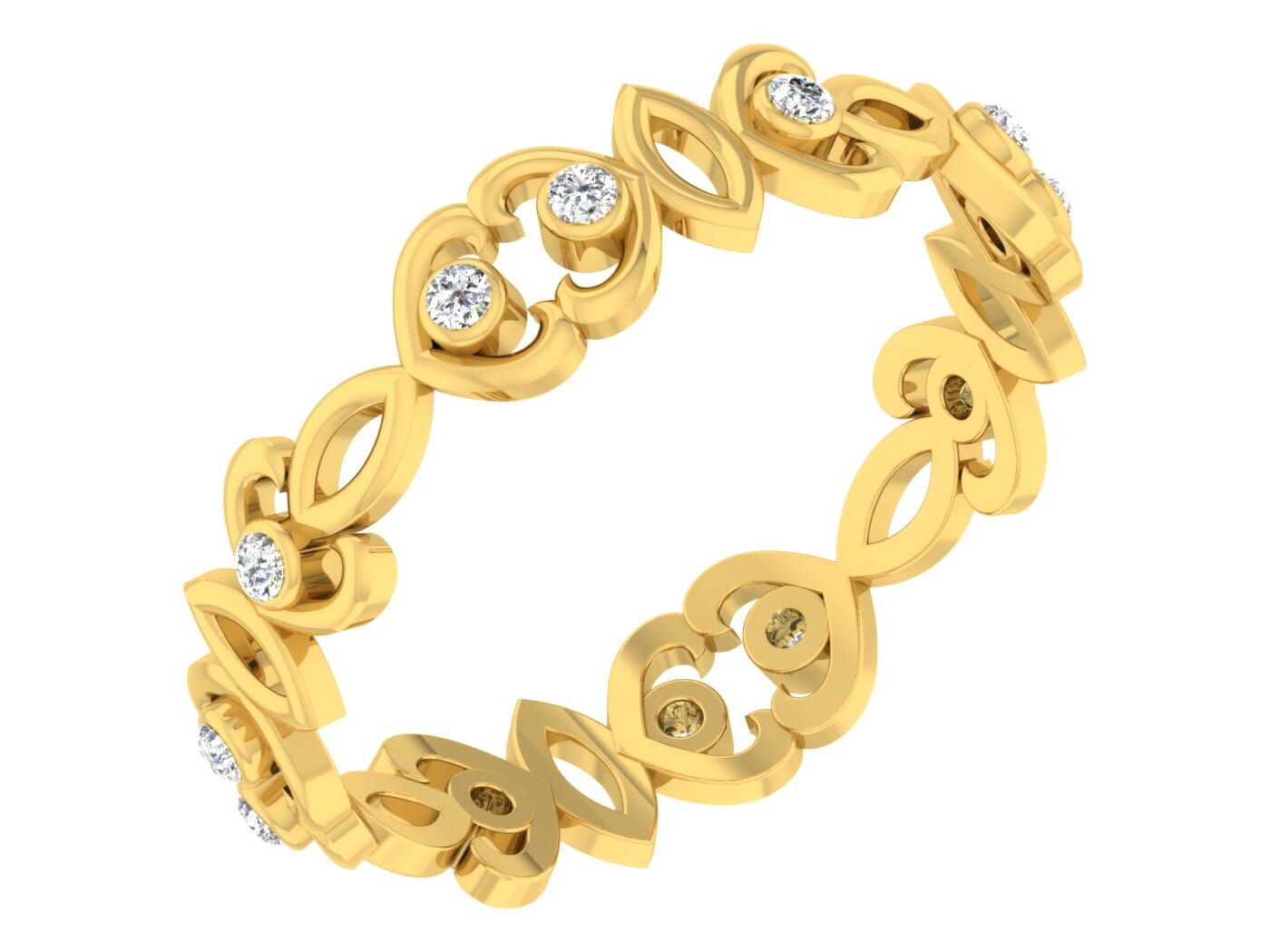 18KT Gold and 0.17 Carat F Color VS Clarity Diamond Ring