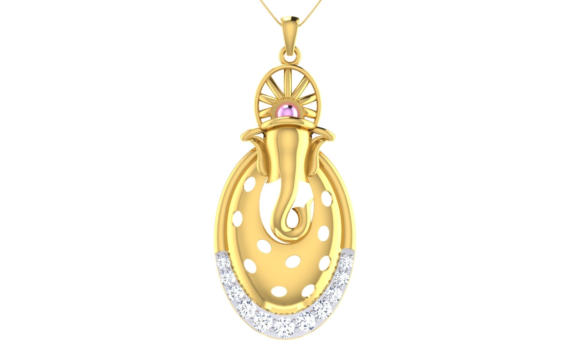 Gold and 0.24 Carat Diamond Pendant