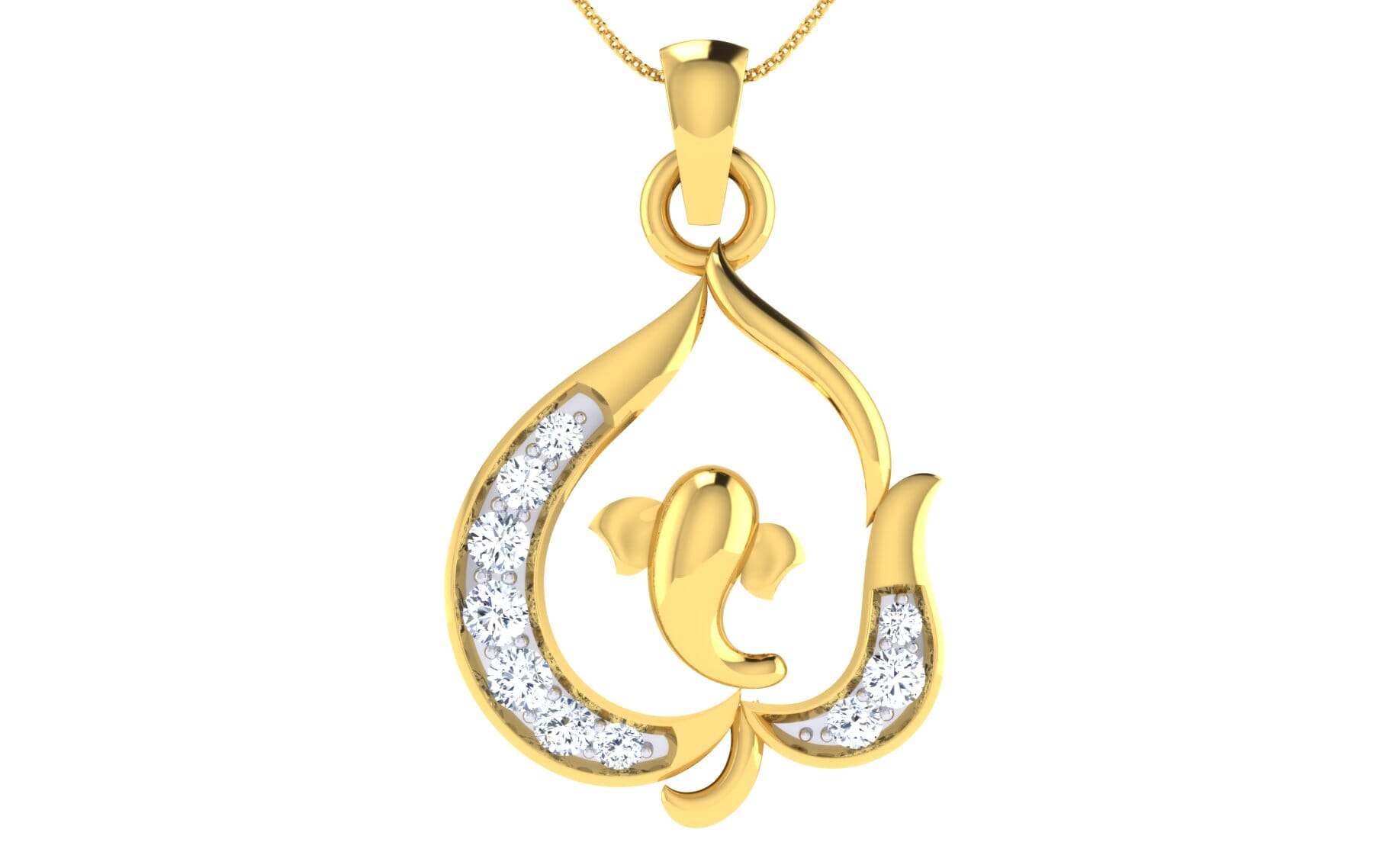 Gold and 0.16 Carat Diamond Pendant