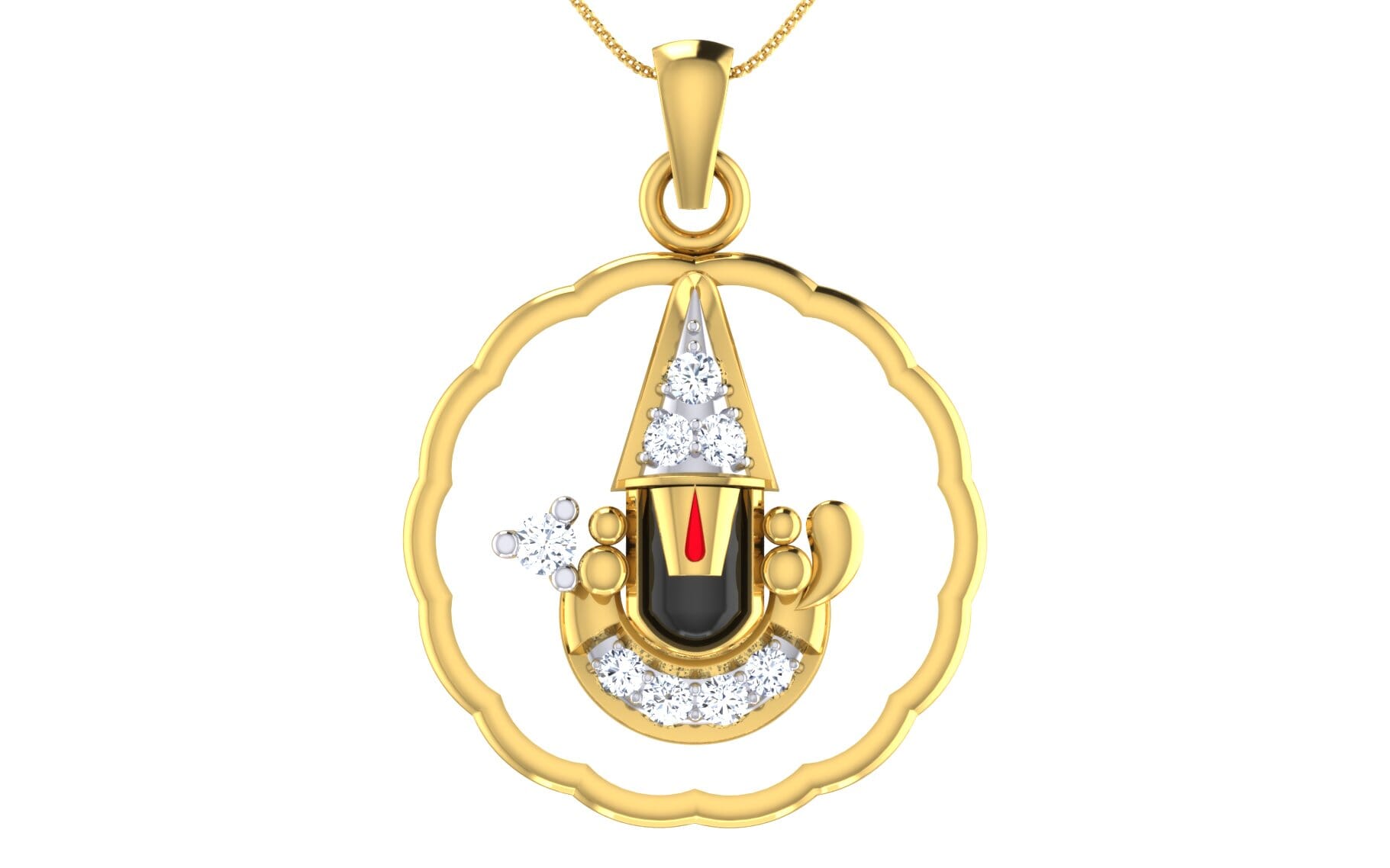 Gold and 0.16 Carat Diamond Pendant