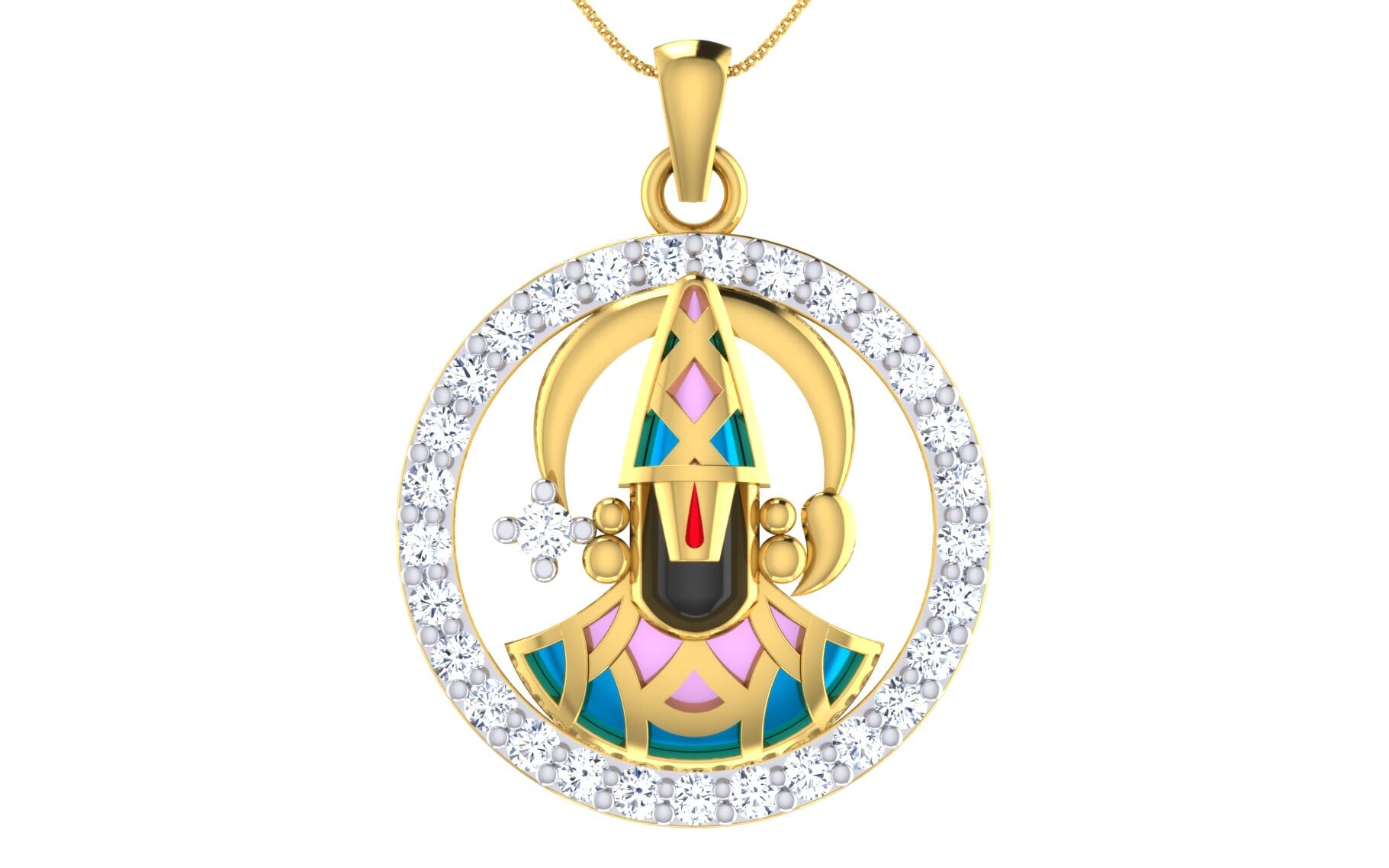 Gold and 0.46 Carat Diamond Pendant