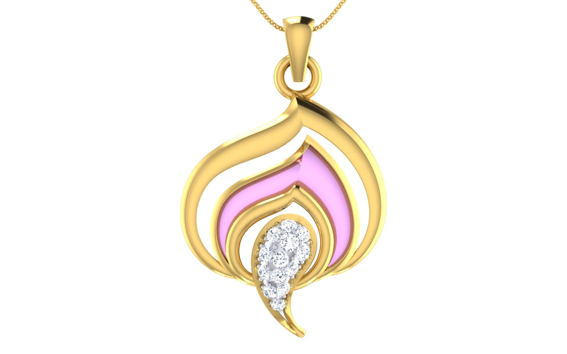 Gold and 0.19 Carat Diamond Pendant