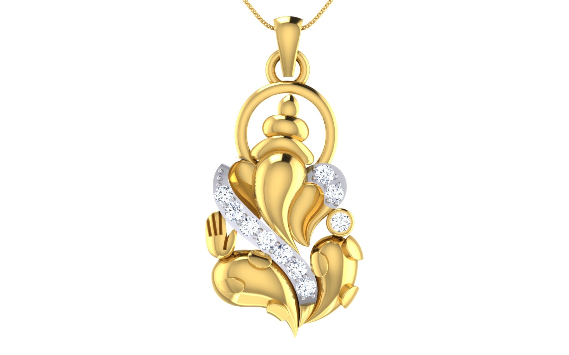 Gold and 0.16 Carat Diamond Pendant