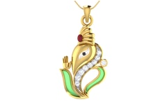 Gold and 0.12 Carat Diamond Pendant