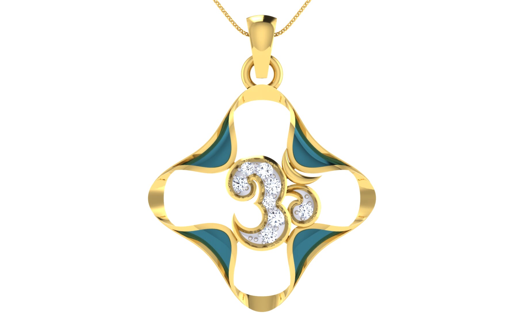 Gold and 0.11 Carat Diamond Pendant