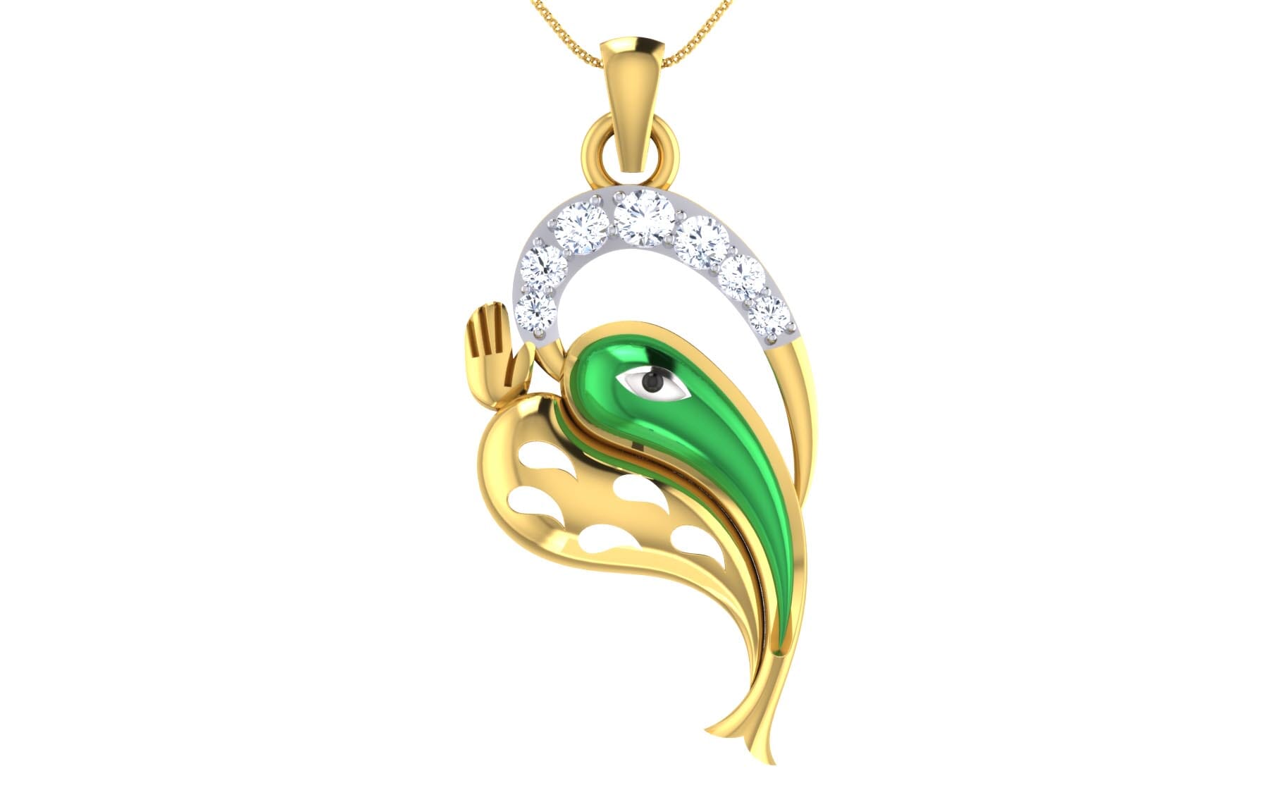 Gold and 0.17 Carat Diamond Pendant