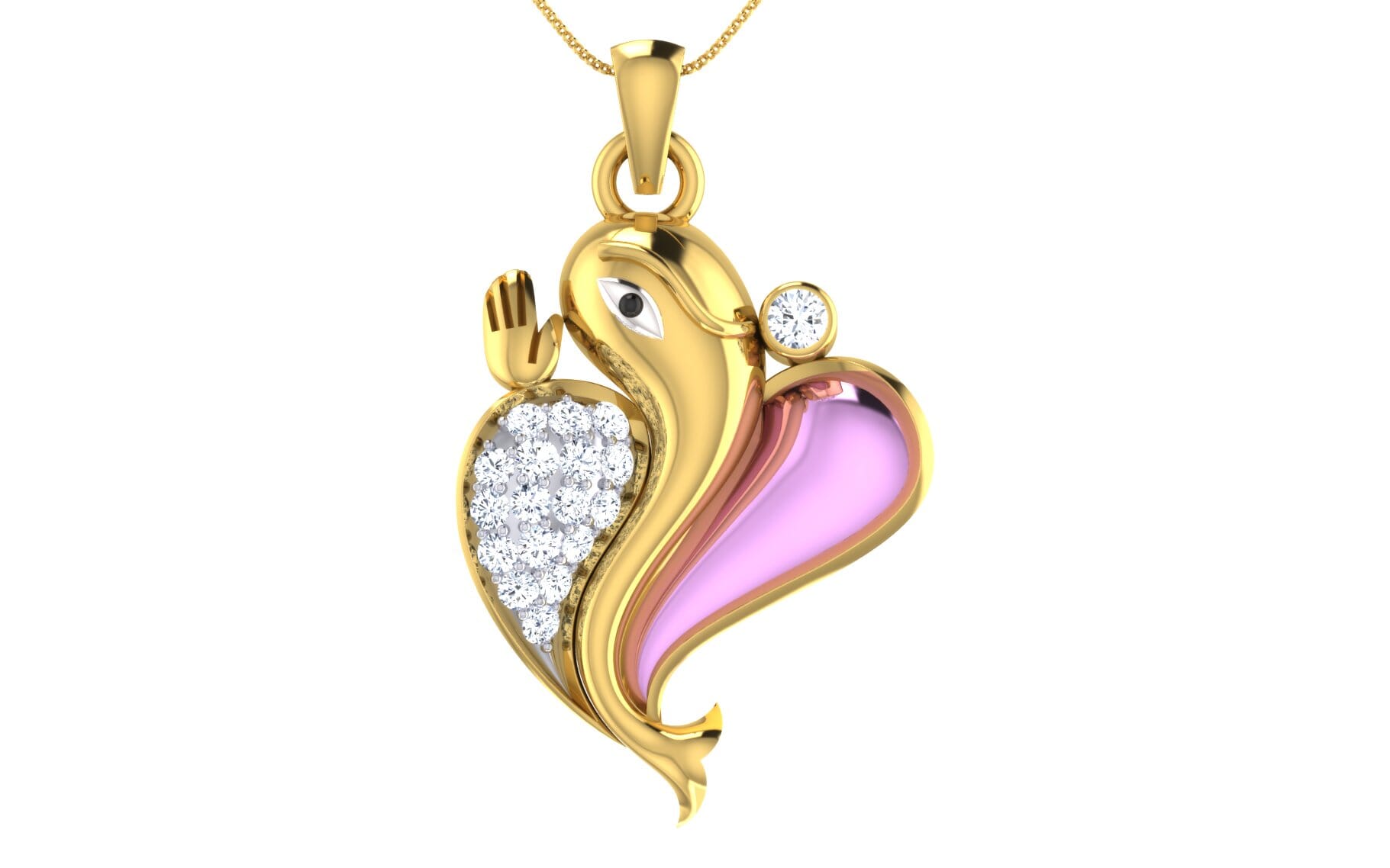Gold and 0.24 Carat Diamond Pendant