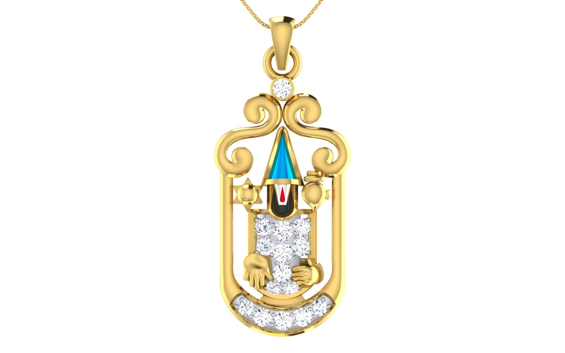 Gold and 0.31 Carat Diamond Pendant