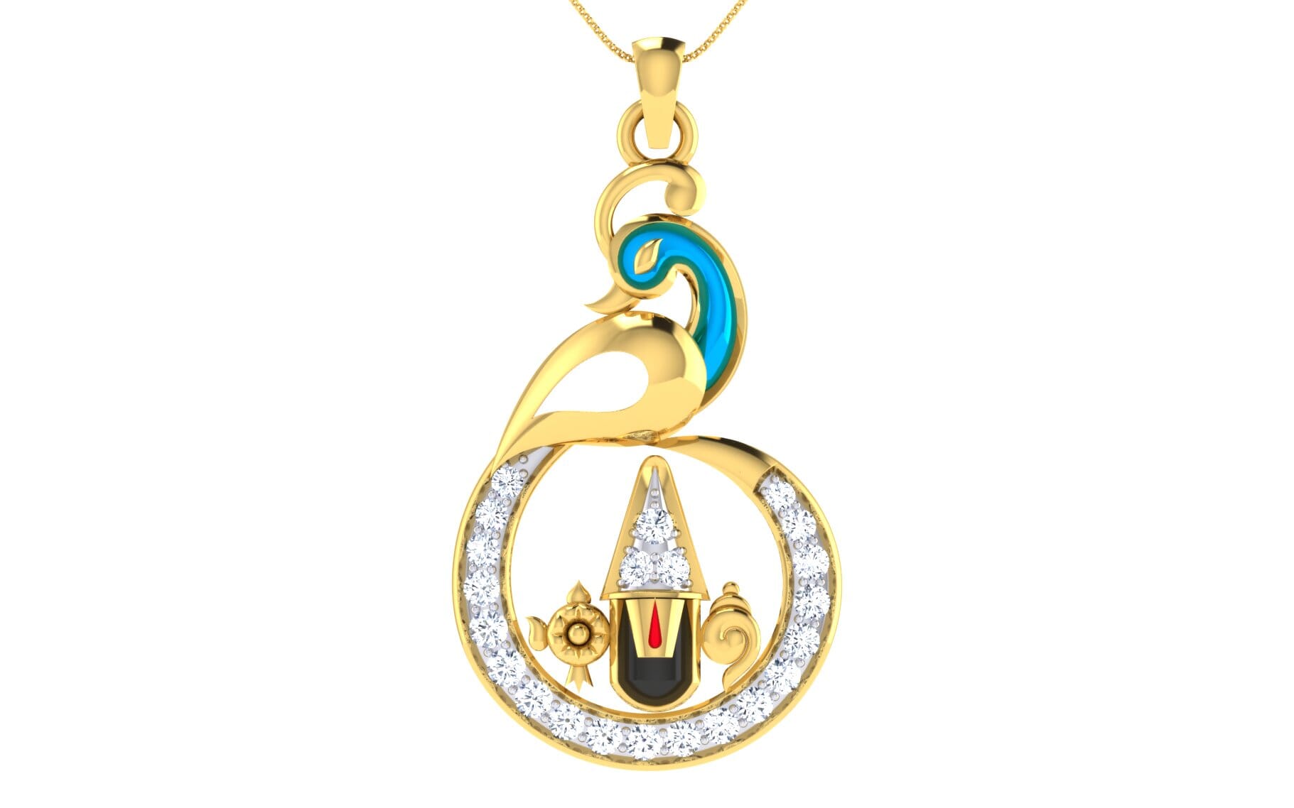 Gold and 0.36 Carat Diamond Pendant