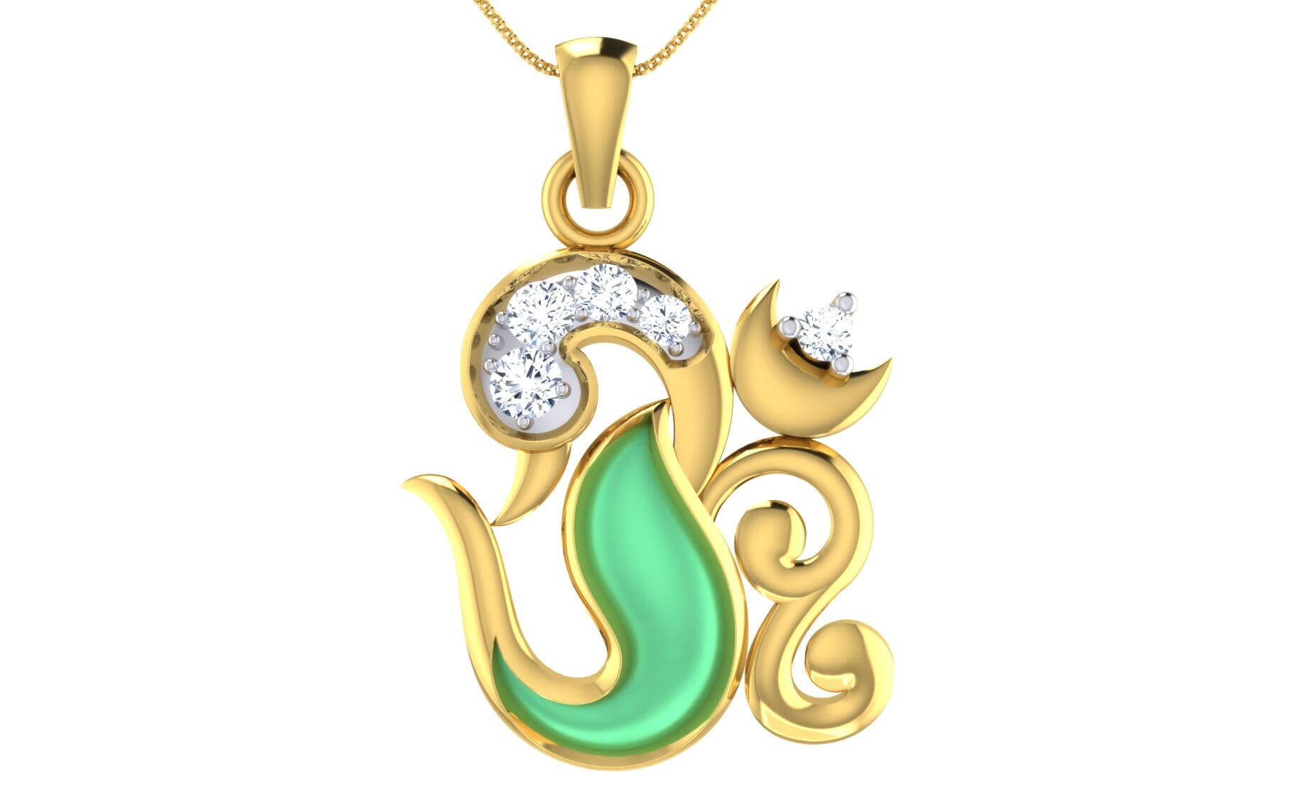 Gold and 0.13 Carat Diamond Pendant