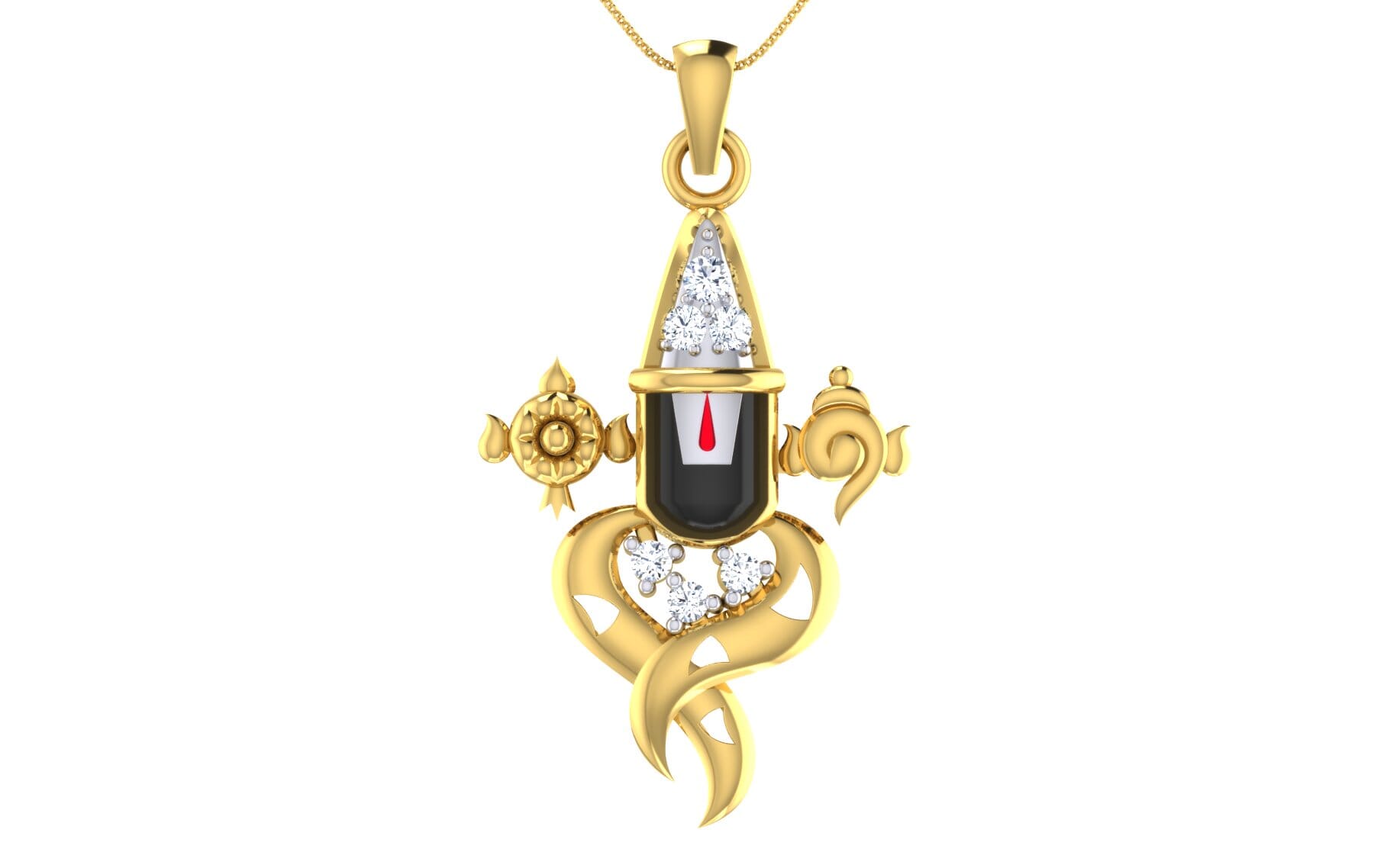 Gold and 0.12 Carat Diamond Pendant