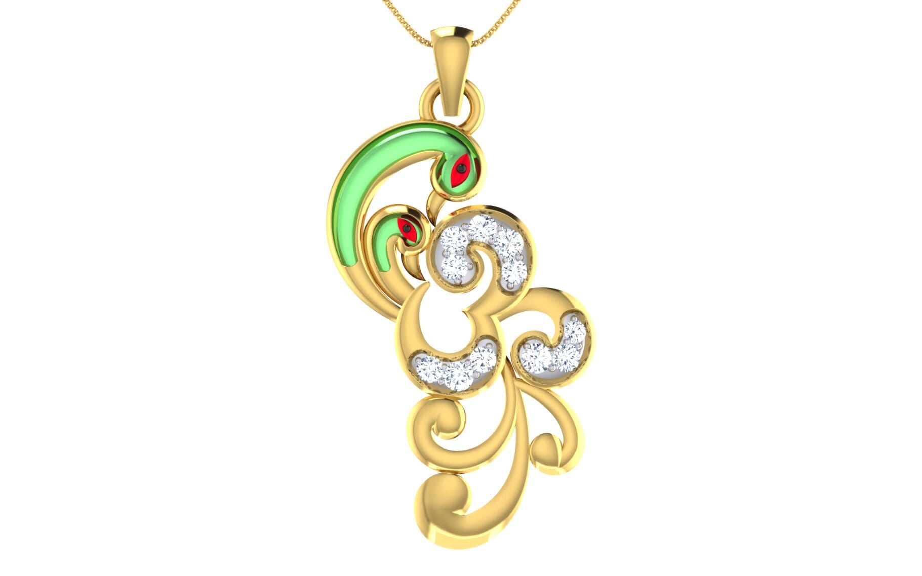 Gold and 0.16 Carat Diamond Pendant