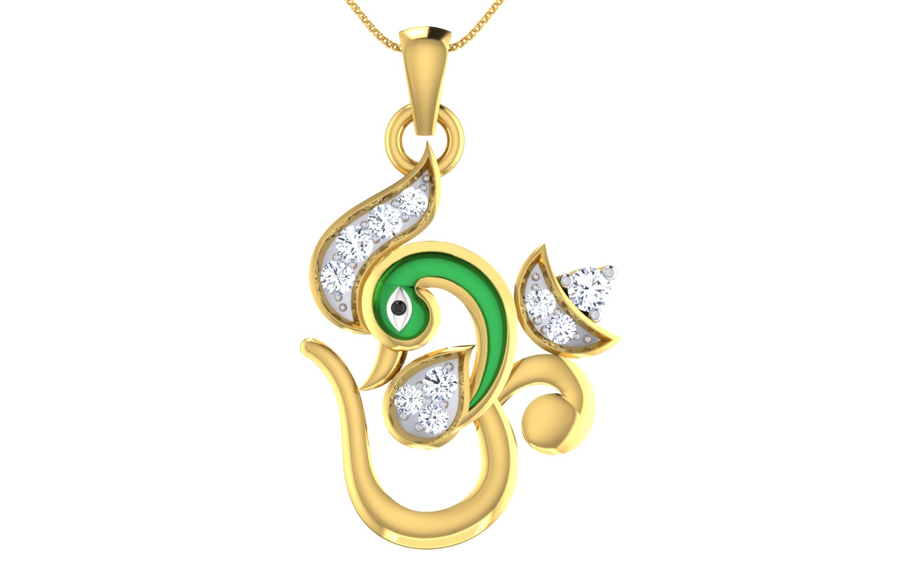 Gold and 0.17 Carat Diamond Pendant